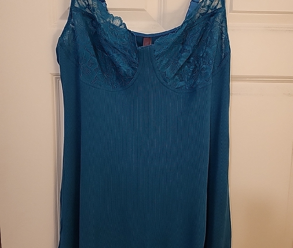 Adore Me Teal Lace Chemise - Picture 2 of 3